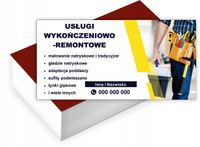 Wizytówki firmowe Foliowane 1000szt USŁUGI WYKOŃCZENIOWO REMONTOWE