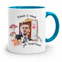 Kubek Błękitny Politycy Premier Mateusz Morawiecki Z Nadrukiem Ze Zdjęciem