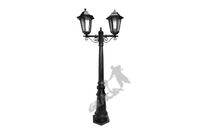 LAMPA B02 Z KLOSZEM ALUMINIOWYM 2-OŚW. ŻELIWNA LAMPA OGRODOWA RETRO ELEGANCKA DO OGRODU ZEWNĘTRZNA