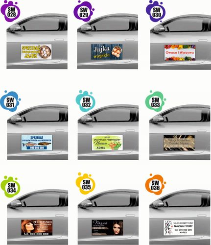 MAGNES na samochód reklamowy MATA MAGNETYCZNA 30x60 ZAKŁAD KOSMETYCZNY na Arena.pl