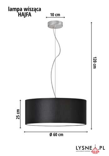 Zwis HAJFA fi- 60 cm abażur walec E27 na Arena.pl