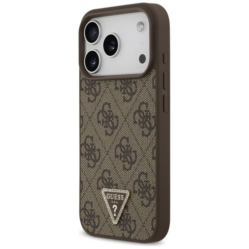 Etui Guess Leather 4G Triangle Strass MagSafe do iPhone 17 Pro brązowy na Arena.pl