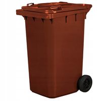 POJEMNIK KOSZ 240L NA ŚMIECI ODPADY BRĄZOWY NA BIO
