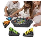 TRIANGLE CHESS BOARD GAME, INTERACTIVE PEGBOARD GAME, DESKTOP BOARD GAMES