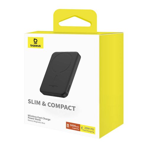 Magnetyczny mini powerbank Baseus 5000mAh, USB-C 20W (czarny) na Arena.pl