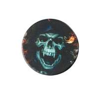 Metalowy Młynek do Tytoniu Suszu CBD Czarny z Śmiejącym się Kościotrupem