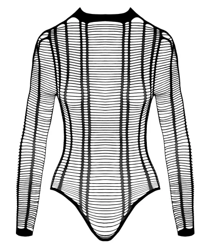 cottelli fantasy body w prążki czarne s-l prześwitujące elastyczne na Arena.pl