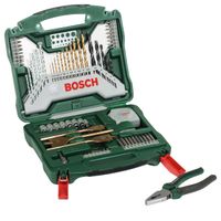BOSCH ZESTAW X-LINE TITANIUM 70 sztuk WIERTEŁ i KOŃCÓWEK + NARZĘDZIA RĘCZNE