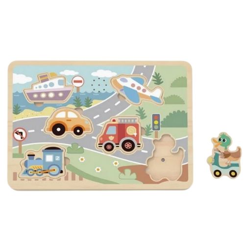 TOOKY TOY Drewniane Interaktywne Puzzle Pojazdy na Arena.pl