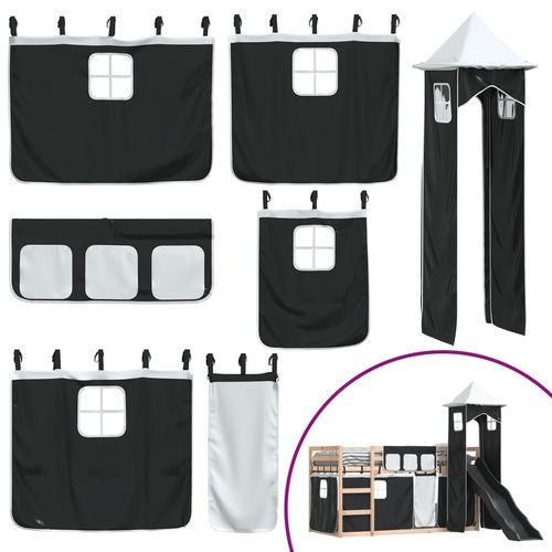 Łóżko na antresoli, ze zjeżdżalnią i zasłonkami, 90x200 cm na Arena.pl