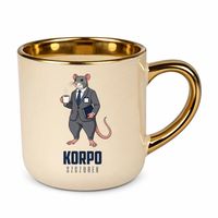 Korpo-szczurek - elegancki kubek na prezent Beżowy KORPOHUMOR ŚMIESZNY
