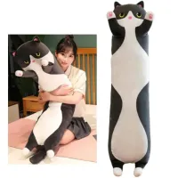 DŁUGI KOTEK MASKOTKA PODUSZKA PLUSZAK KOT 90cm XXL