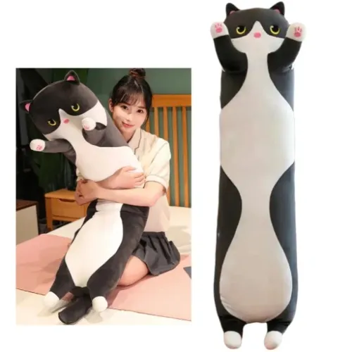 DŁUGI KOTEK MASKOTKA PODUSZKA PLUSZAK KOT 90cm XXL na Arena.pl