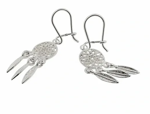 KOLCZYKI SREBRNE 925 WISZĄCE ŚLICZNE MODNE ŁAPACZE SNÓW + ETUI SREBRO 925 zdjęcie 4