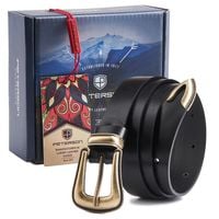 skórzany pasek z zaokrągloną, masywną klamrą - peterson 100