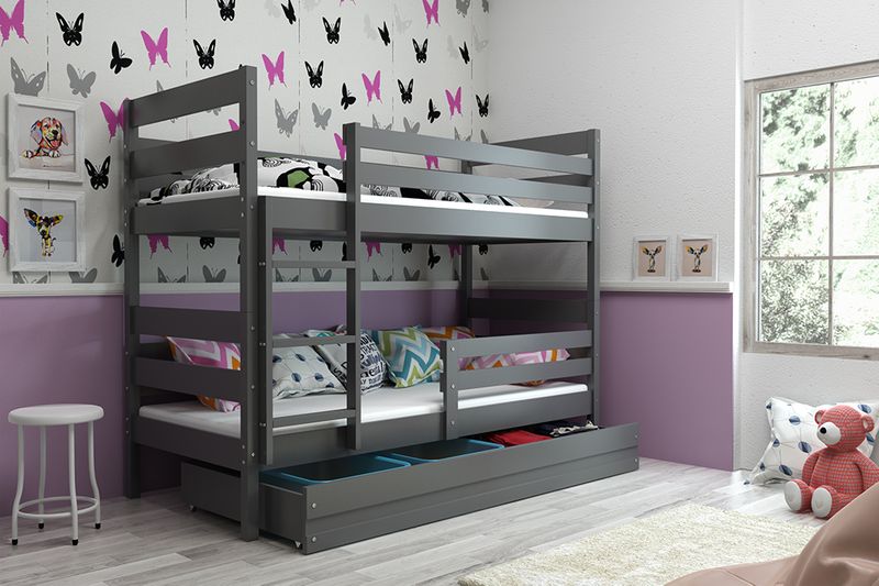 Łóżko piętrowe dla dzieci Eryk dwuosobowe meble drewniane 190x80 na Arena.pl