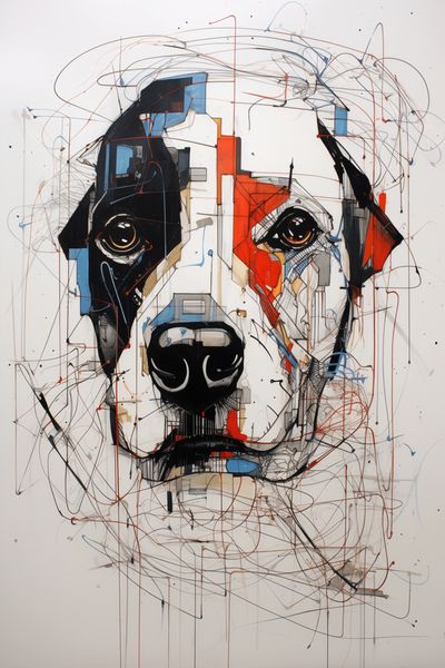 Plakat 30x45cm Przyrysowany Psiak zdjęcie 1