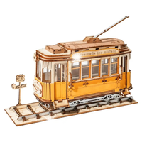 TRAMWAJ ROBOTIME DREWNIANY MODEL PUZZLE 3D
