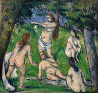 Five Bathers, Paul Cézanne - plakat 60x60 cm