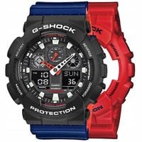 ZESTAW G-SHOCK GA-100B-4AER CZARNY NIEBIESKI