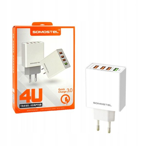 ŁADOWARKA SIECIOWA 3A+2.4A 4XUSB QC 3.0 zdjęcie 1