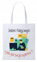 Dla Księgowej Księgowego Torba Eco Biała Shopper Z Nadrukiem Ze Zdjęciem