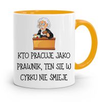 Kubek Żółty Prawnika Kto Pracuje Jako Prawnik Z Nadrukiem Ze Zdjęciem