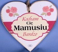 serce do zawieszenia 15x17cm  kocham cię mamusiu...  tv1035