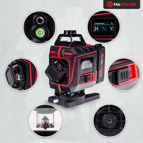 LASER KRZYŻOWY POZIOMICA LASEROWA 360 PŁASZCZYZNOWA LASER ZIELONY + na Arena.pl