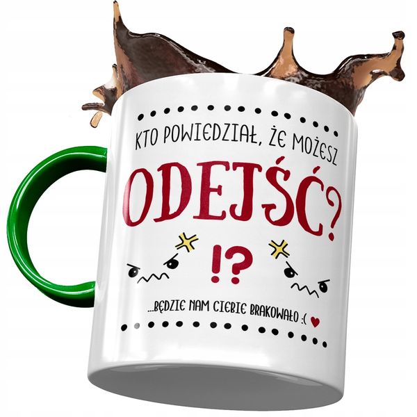 Kubek Zielony Na Pożegnanie Z Pracy Na Prezent Z Nadrukiem Ze Zdjęciem zdjęcie 1