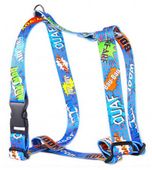 Szelki dla psa z regulacją w 4 miejscach - Matteo 30mm graffiti niebieskie