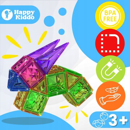 Klocki magnetyczne konstrukcyjne budowlane edukacyjne duży zamek 112 elemen na Arena.pl