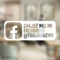 Naklejka FACEBOOK twoja nazwa na witrynę drzwi szybę 40x29 cm