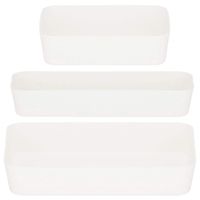 Organizery do szuflady 3 szt. wielofunkcyjne wkłady, pojemniki zestaw kremowy