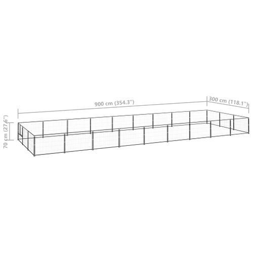 Kojec dla psa, czarny, 27 m², stalowy na Arena.pl
