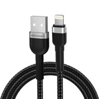 kabel przewód do iphone w oplocie usb-a - lightning 2.4a 2m czarny