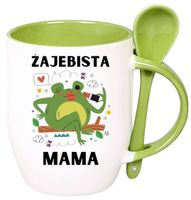 KUBEK Z ŁYŻECZKĄ PREZENT NA DZIEŃ MATKI URODZINY DLA MAMY TEŚCIOWEJ WZORY