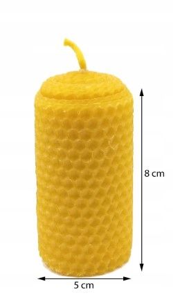 Zestaw 3x Świeca z Wosku Pszczelego 8/5 cm 100% Wosk Pszczeli na Arena.pl