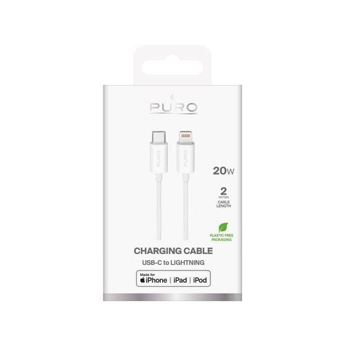 kabel przewód usb-c - iphone lightning tpe 20w 2m - biały na Arena.pl