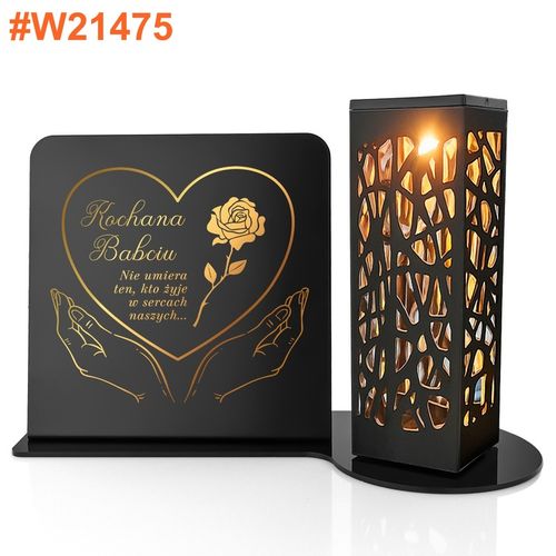 Znicz Solarny Led z Personalizacją na Grób Mamy Taty Babci Dziadka na Arena.pl