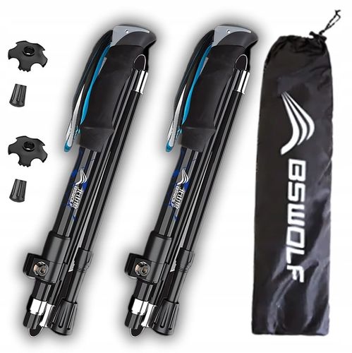 KIJE TREKKINGOWE SKŁADANE REGULOWANE KIJKI W GÓRY TURYSTYCZNE NORDIC WALKIN na Arena.pl