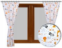 KOMPLET zasłon do pokoju dziecka kolorowe zwierzęta SAFARI żyrafa wys. 150