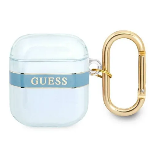 Etui Guess Strap Collection na AirPods 1/2 - niebieskie na Arena.pl