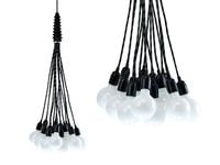 Lampa wisząca nad stół do salonu biura czarne sznury BUNDLE