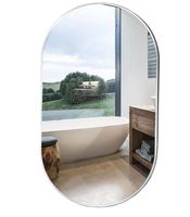 Lustro Elipsa 100x50cm białe ścienne owalne łazienkowe do salonu sypialni loftowe Industrialne minimalistyczne