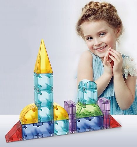 ŚWIECĄCE KLOCKI MAGNETYCZNE KONSTRUKCYJNE 3D134 elementów na Arena.pl