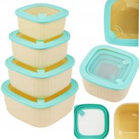2 x POJEMNIKI PLASTIKOWE NA ŻYWNOŚĆ ZESTAW SZCZELNE HERMETYCZNE LUNCHBOX 4s