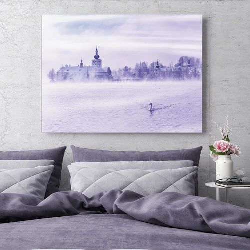 Obraz na płótnie - Canvas, Mgliste jezioro 90x60 na Arena.pl