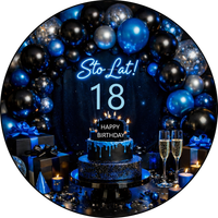 Opłatek na tort Okazjonalny Balony Jubileusz Drink Urodziny 18 30 40 50 60