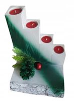 STROIK Świąteczny ŚWIECZNIK ADWENTOWY Z DREWNA Ozdoba BOŻE NARODZENIE DUŻY